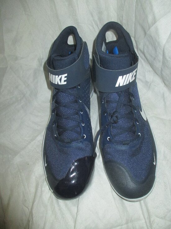 Nike React Alpha Huarache Elite 3 Navy Blue Baseball Cleats Sz 15